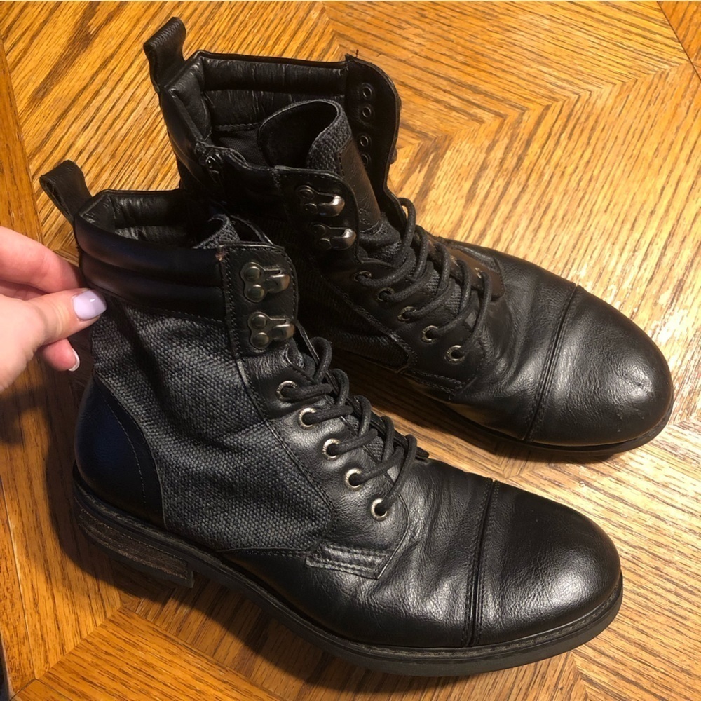 Jump Apparel Men’s J75 Garrison Black Lace-Up Leather Combat Boots Size 8 - Picture 6 of 12
